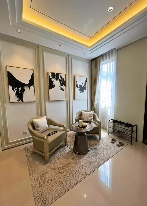 desain interior ruang tamu citraland