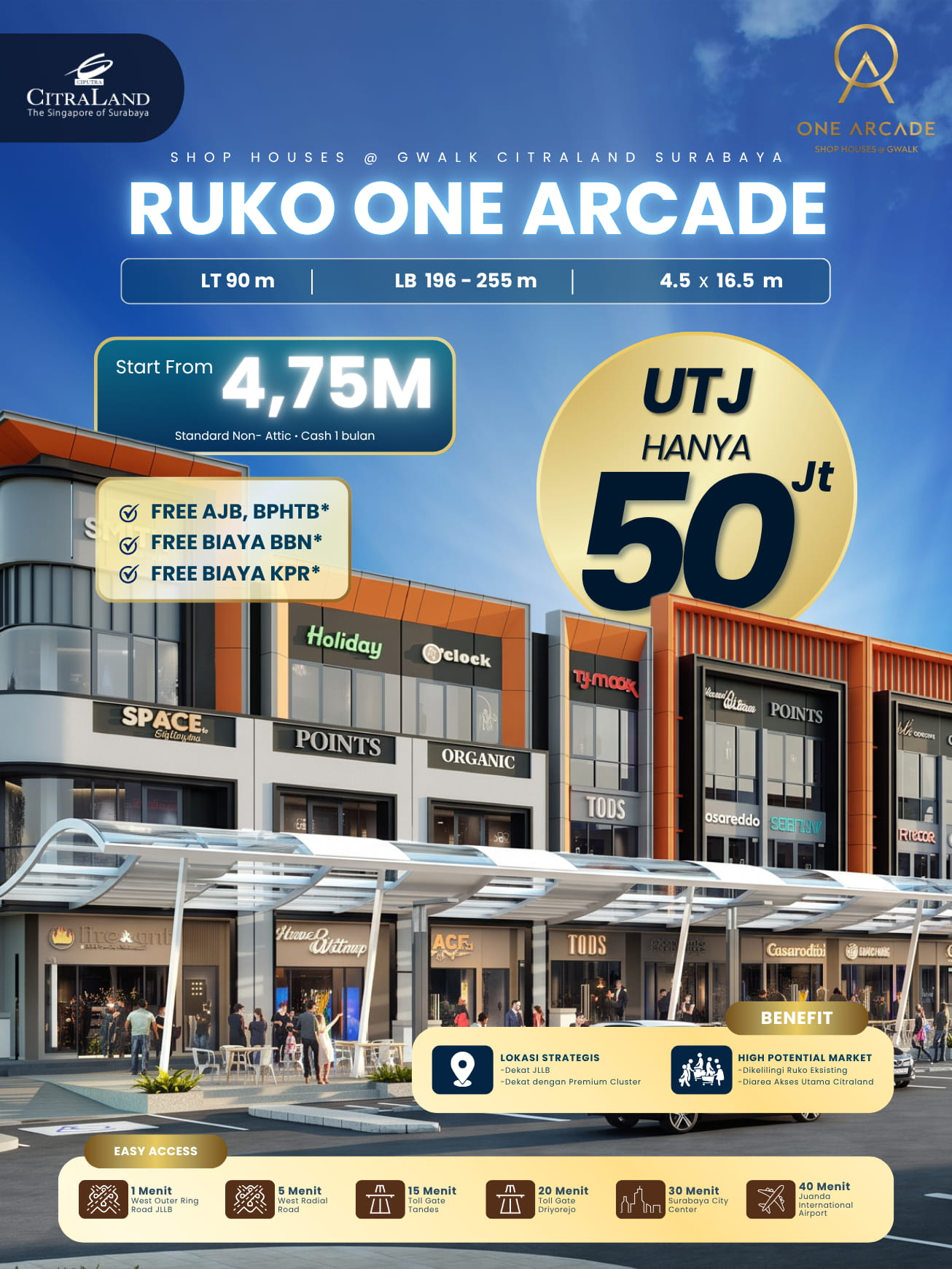 ruko one arcade citraland surabaya