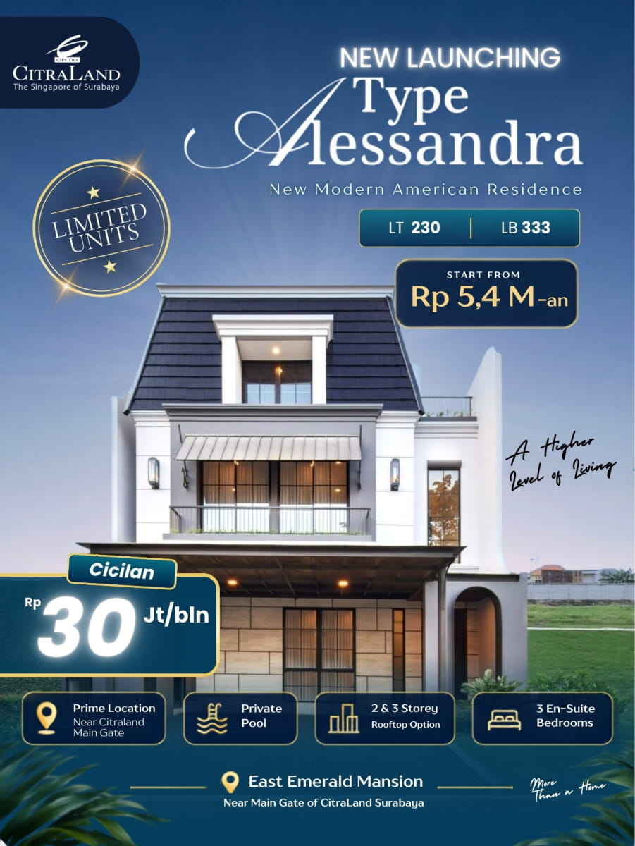 harga alessandra citraland surabaya
